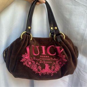 Brown Juicy Couture Vintage Velour Satchel Purse